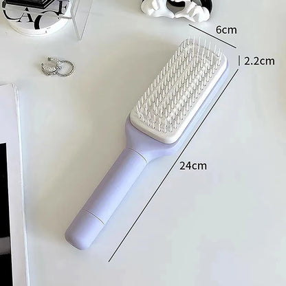 Never Clean Your Hairbrush Again! - Magic Self-Cleaning Rotating Massage Comb, Anti-Hair Loss Scalp Stimulator, Retractable Bristles Remove Tangles & Debris Instantly