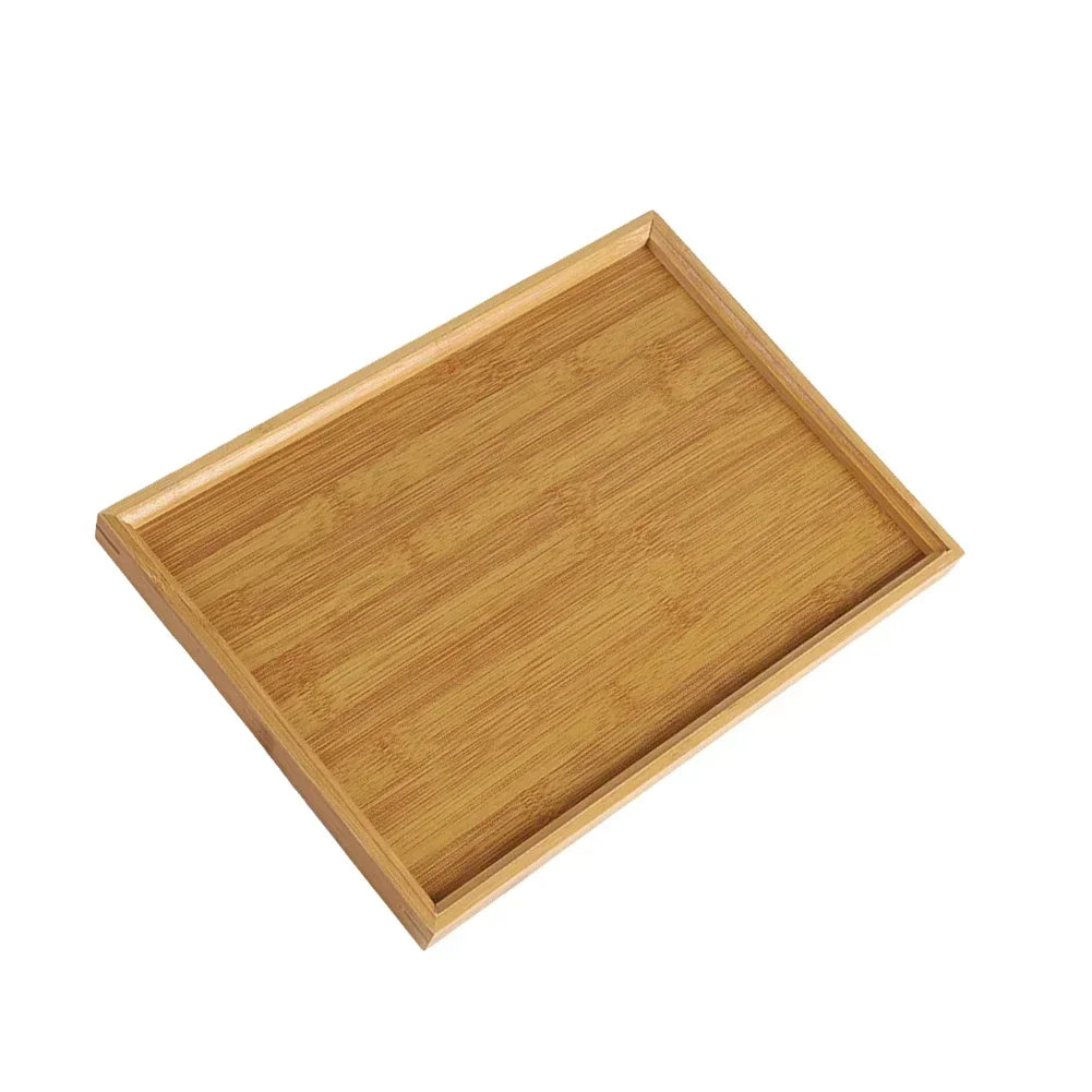 Bamboo Serving Tray - Rectangular Wooden Organizer for Kitchen, Breakfast & Tea - Eco-Friendly & Durable