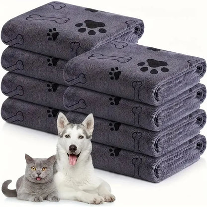 1pc Quick-Drying Microfiber Pet Towel, Absorbent Quick-drying Bath Towel