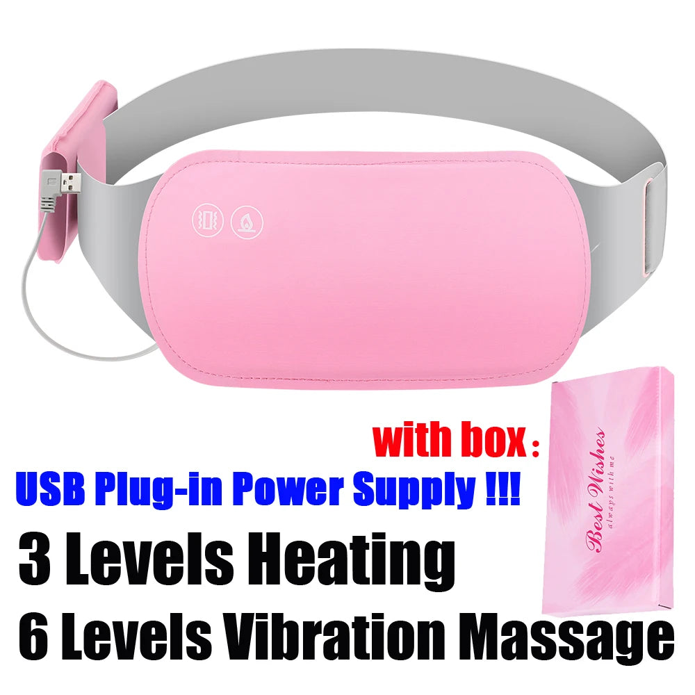 Menstrual Relief Heating Belt – Electric Cramp Massager with Vibration for Waist & Stomach