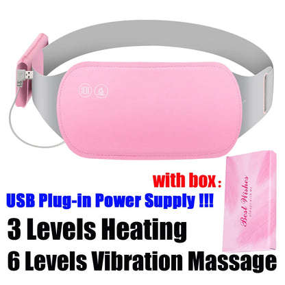 Menstrual Relief Heating Belt – Electric Cramp Massager with Vibration for Waist & Stomach