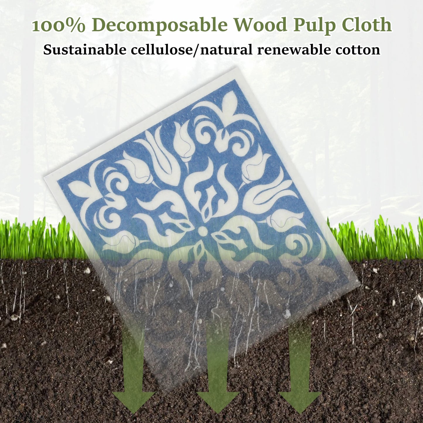 6/12 PCS Swedish Dishcloths – Super Absorbent Kitchen Dish Towels & Rags, Soft Non-Woven Cleaning Cloths for Washing Dishes, Counters & Home Use