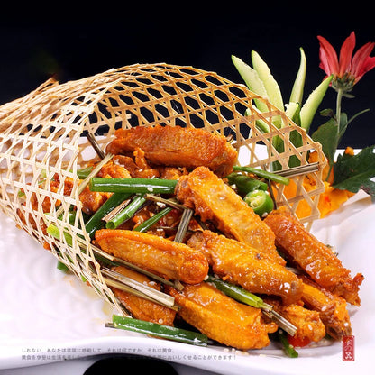 Handmade Hexagonal Bamboo Woven Mat (5-Pack) - Japanese Style Food Serving Net & Steamer Liner