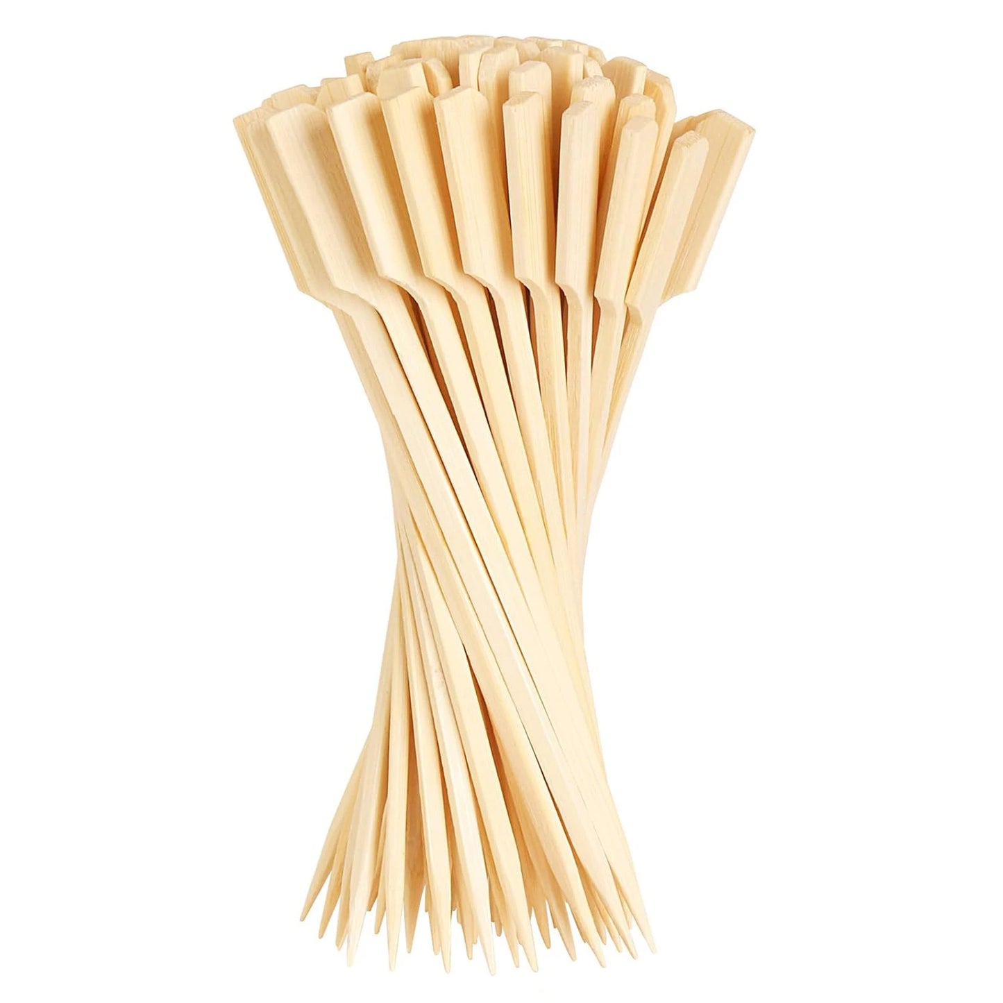 Premium Bamboo Paddle Skewers (100 Pack) - Teppo Gushi Style for BBQ, Burgers & Appetizers