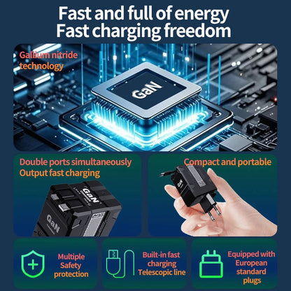 20W GaN Ultra-Fast Charger – USB-C PD 3.0 Adapter US/EU/UK Plug for iPhone, Samsung, Huawei