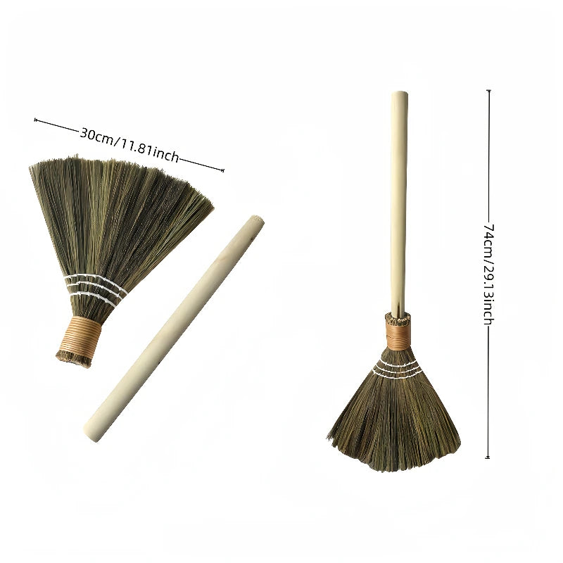 Handmade Vintage Straw Broom | Eco-Friendly Japanese Bamboo Dusting Brush