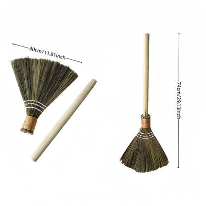Handmade Vintage Straw Broom | Eco-Friendly Japanese Bamboo Dusting Brush