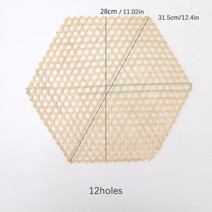 Handmade Hexagonal Bamboo Woven Mat (5-Pack) - Japanese Style Food Serving Net & Steamer Liner