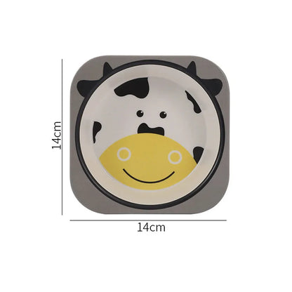 Eco-Friendly Bamboo Fiber Baby Feeding Bowl - Cute Animal Designs (BPA Free)