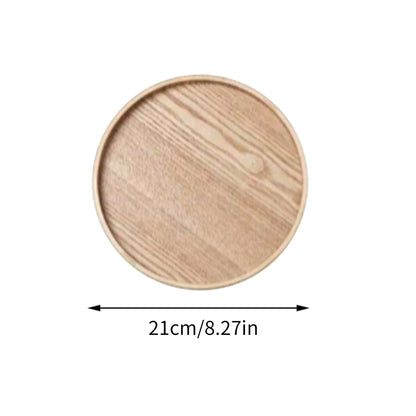 Round Wooden Serving Tray – 21cm / 27cm / 30cm Rustic Wooden Platter for Coffee, Tea, Breakfast, Dinner & Food Serving – Decorative Kitchen & Home Table Tray