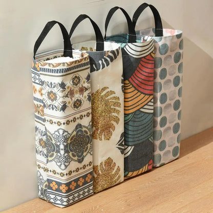 Kitchen Garbage Bag Holder Wall Hanging – Large Canvas Waste Bag Container Storage Dispenser
