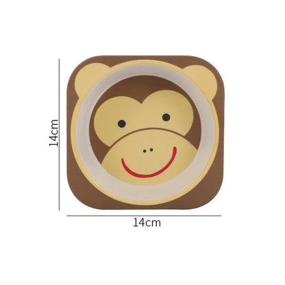 Eco-Friendly Bamboo Fiber Baby Feeding Bowl - Cute Animal Designs (BPA Free)