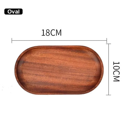 Walnut Wood Serving Tray – Japanese Style Rectangular Wooden Plate for Coffee, Tea, Cake & Bread