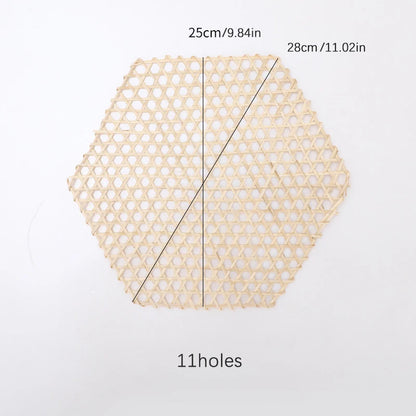 Handmade Hexagonal Bamboo Woven Mat (5-Pack) - Japanese Style Food Serving Net & Steamer Liner