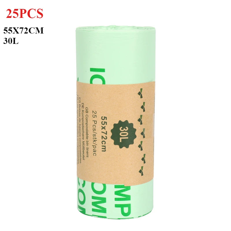 50pcs 6/8/10L /30L flat Trash Bags Biodegradable Compostable Garbage Bags Household, kitchen use