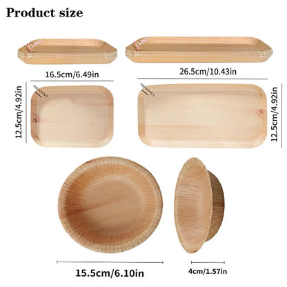 10/20 pcs Disposable Rectangle Plates - Compostable Wood Grain Paper Trays for Bread and Dinner. Eco-Friendly Disposable Tableware Accessories
