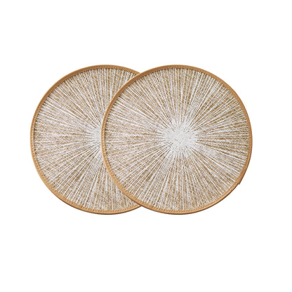 Bohemian Macrame Placemats Round - Burlap Jute Country Style Table Decor, 15 Inch Diameter Set of 2/4/6/8