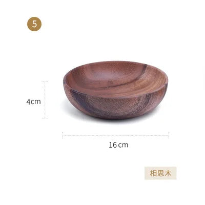 Natural Wooden Bowl – Large Salad Bowl, Fruit Bowl & Food Serving Container for Home & Restaurant – Eco-Friendly Wooden Kitchen Utensils