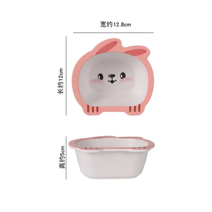 Eco-Friendly Bamboo Fiber Baby Feeding Bowl - Cute Animal Designs (BPA Free)