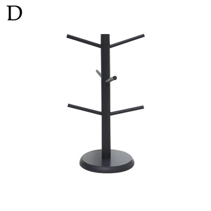 Nordic Bamboo Mug Tree | 6-Hook Eco-Friendly Coffee Cup Stand & Kitchen Counter Organizer | Thick Round Base