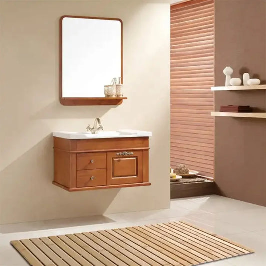 Nordic Spa Bamboo Bath Mat - Non-Slip, Water Resistant & Roll-Up Design