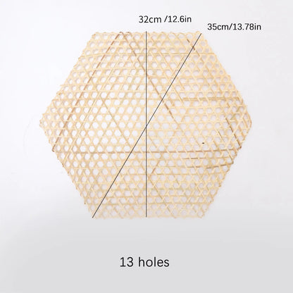 Handmade Hexagonal Bamboo Woven Mat (5-Pack) - Japanese Style Food Serving Net & Steamer Liner