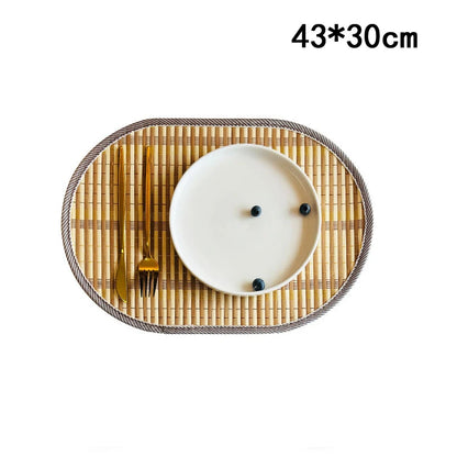 Oval Bamboo Placemat l Heat Resistant Woven Dining Table Mats | Nordic Japandi Decor