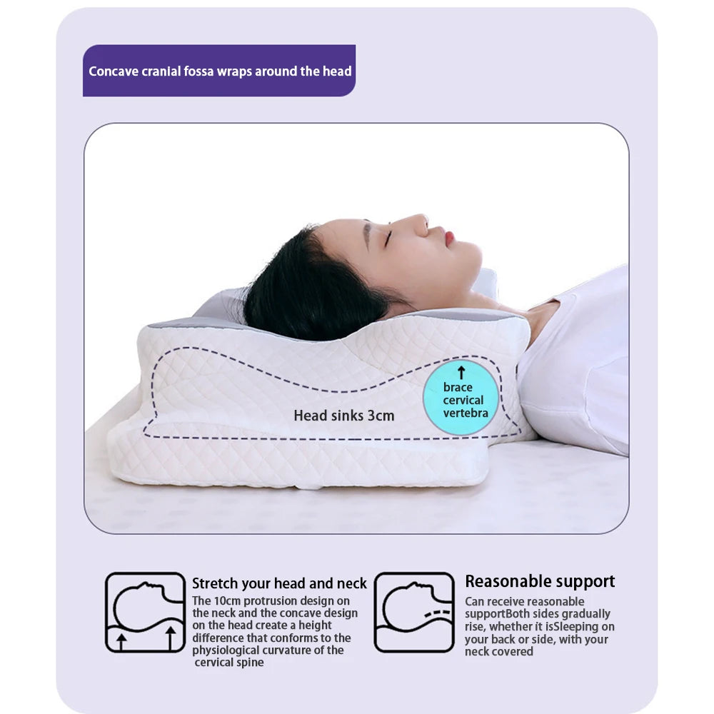 Anti-Neck Pain Memory Foam Pillow - Therapeutic Slow Rebound Foam, Ergonomic Cervical Spine Alignment, Wake Up Pain-Free Pillow for Chronic Neck & Shoulder Relief