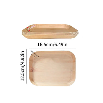 10/20 pcs Disposable Rectangle Plates - Compostable Wood Grain Paper Trays for Bread and Dinner. Eco-Friendly Disposable Tableware Accessories