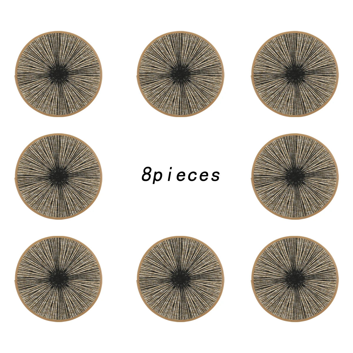 Bohemian Macrame Placemats Round - Burlap Jute Country Style Table Decor, 15 Inch Diameter Set of 2/4/6/8