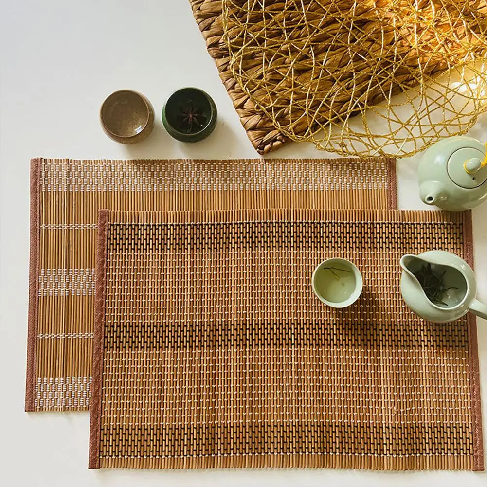 Bamboo Gongfu Tea Mat - Natural Heat-Resistant Table Runner for Zen Tea Ceremony & Nordic Decor (Size 40*30cm )