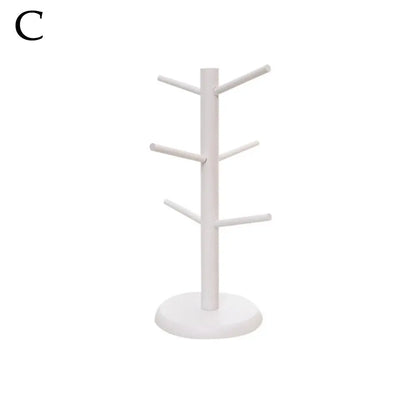 Nordic Bamboo Mug Tree | 6-Hook Eco-Friendly Coffee Cup Stand & Kitchen Counter Organizer | Thick Round Base