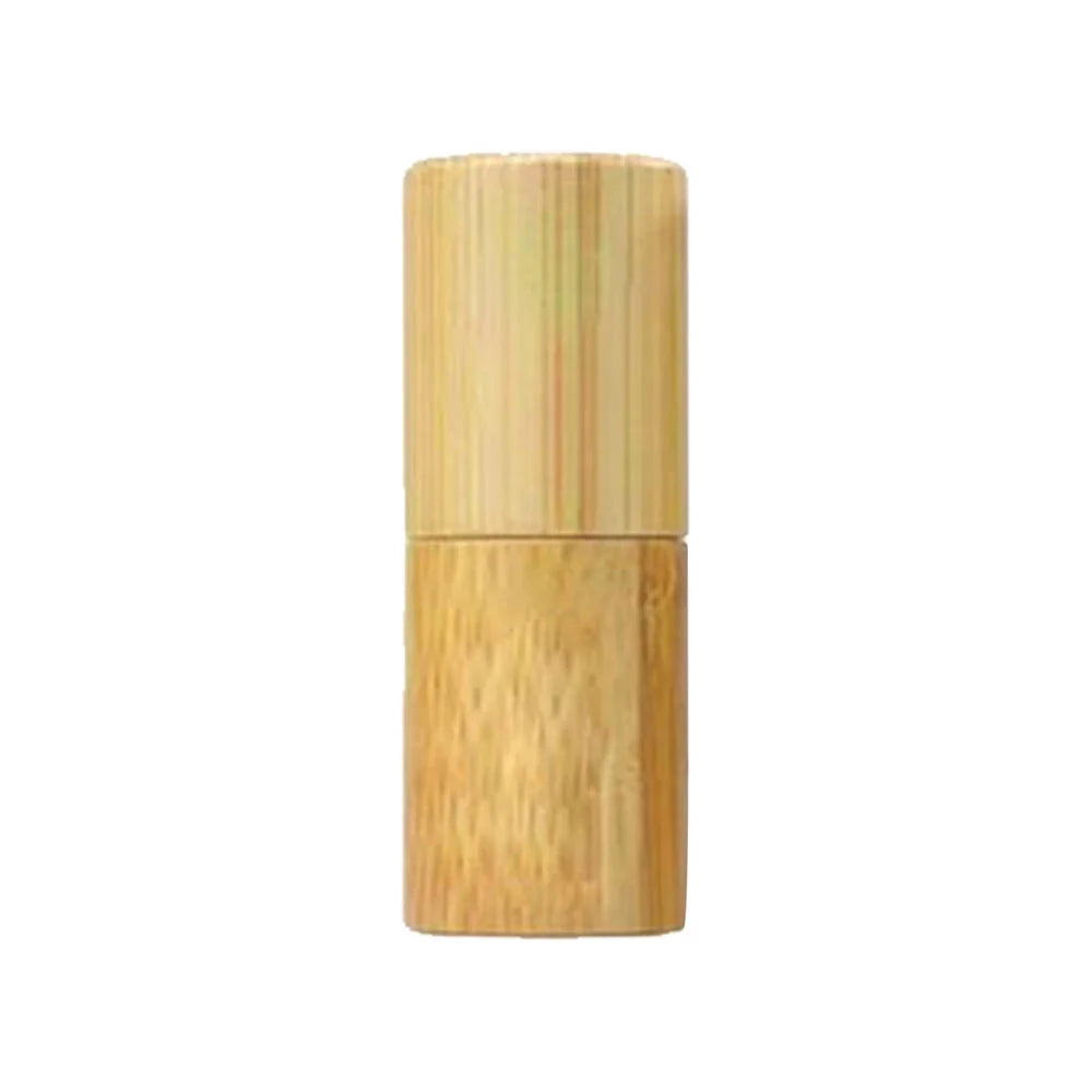 Eco-Luxe 3/5/10ml Bamboo Essential Oil Roller Bottle - Refillable Glass Core with Stainless Steel Ball