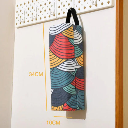 Kitchen Garbage Bag Holder Wall Hanging – Large Canvas Waste Bag Container Storage Dispenser