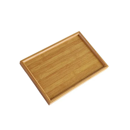Bamboo Serving Tray - Rectangular Wooden Organizer for Kitchen, Breakfast & Tea - Eco-Friendly & Durable