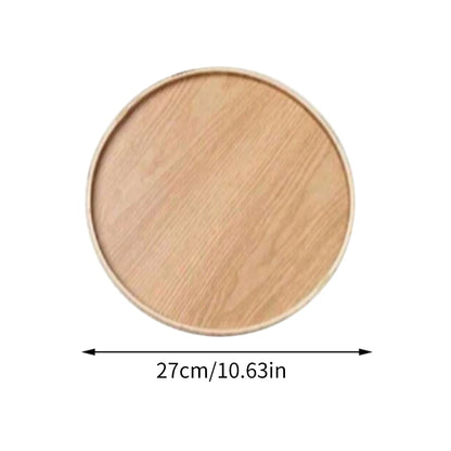 Round Wooden Serving Tray – 21cm / 27cm / 30cm Rustic Wooden Platter for Coffee, Tea, Breakfast, Dinner & Food Serving – Decorative Kitchen & Home Table Tray
