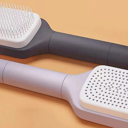 Never Clean Your Hairbrush Again! - Magic Self-Cleaning Rotating Massage Comb, Anti-Hair Loss Scalp Stimulator, Retractable Bristles Remove Tangles & Debris Instantly