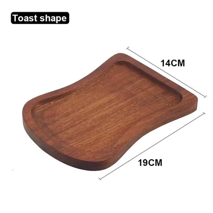 Walnut Wood Serving Tray – Japanese Style Rectangular Wooden Plate for Coffee, Tea, Cake & Bread