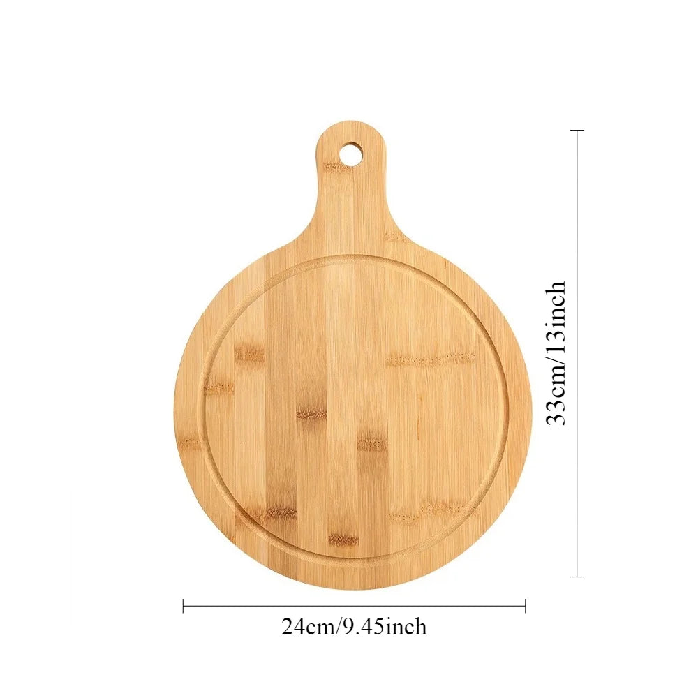Rustic Pine Wood Pizza Peel & Serving Board (7-14 Inch) - Authentic Kitchenware