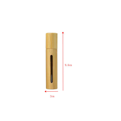 Eco-Luxe 3/5/10ml Bamboo Essential Oil Roller Bottle - Refillable Glass Core with Stainless Steel Ball