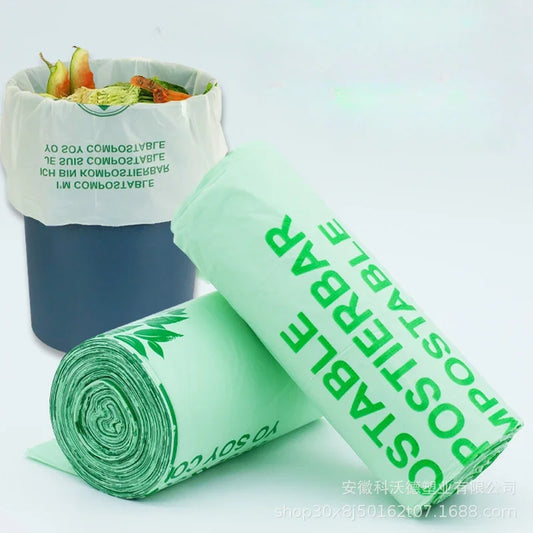 50pcs 6/8/10L /30L flat Trash Bags Biodegradable Compostable Garbage Bags Household, kitchen use