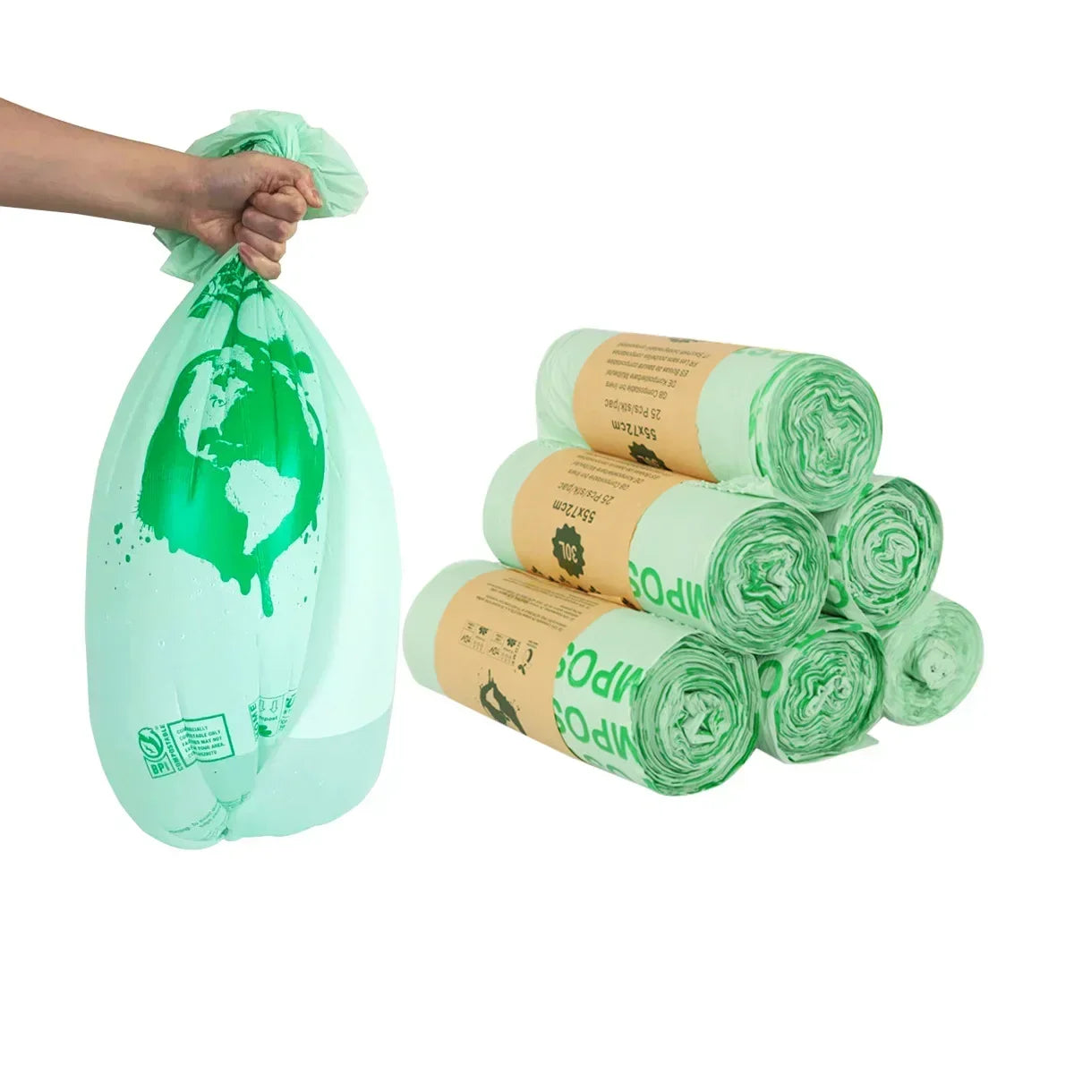 50pcs 6/8/10L Trash Bags Biodegradable Garbage Bags Household and kitchen