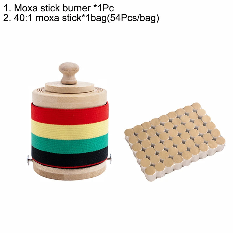 Portable Bamboo Moxibustion Box - Hands-Free Acupoint Heat Therapy & Pain Relief