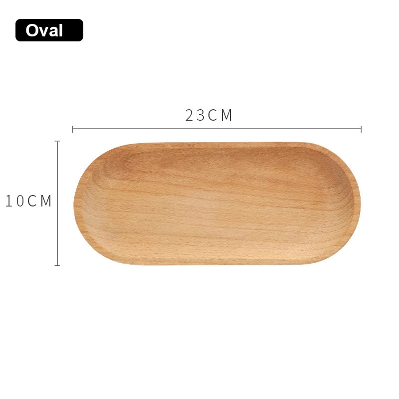 Walnut Wood Serving Tray – Japanese Style Rectangular Wooden Plate for Coffee, Tea, Cake & Bread
