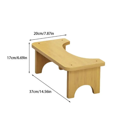Premium Bamboo Toilet Stool (7-Inch) - Ergonomic Bathroom Foot Rest for Colon Health & Better Posture - Eco-Friendly, Non-Slip & Compact (37cm)