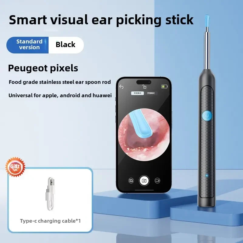 Wireless Ear Cleaning Endoscope with Camera – Visual Silicone Ear Spoon Otoscope Safe Earwax Removal Tool for Kids & Adults