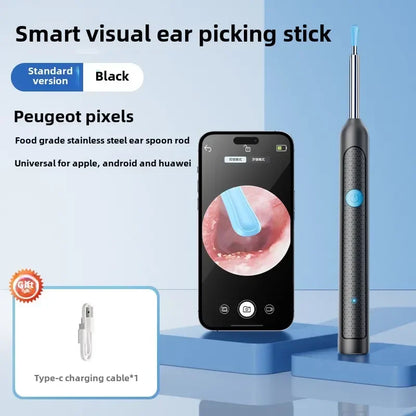 Wireless Ear Cleaning Endoscope with Camera – Visual Silicone Ear Spoon Otoscope Safe Earwax Removal Tool for Kids & Adults