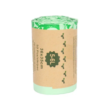 50pcs 6/8/10L Trash Bags Biodegradable, Compostable Garbage Bags for Household and  Kitchen