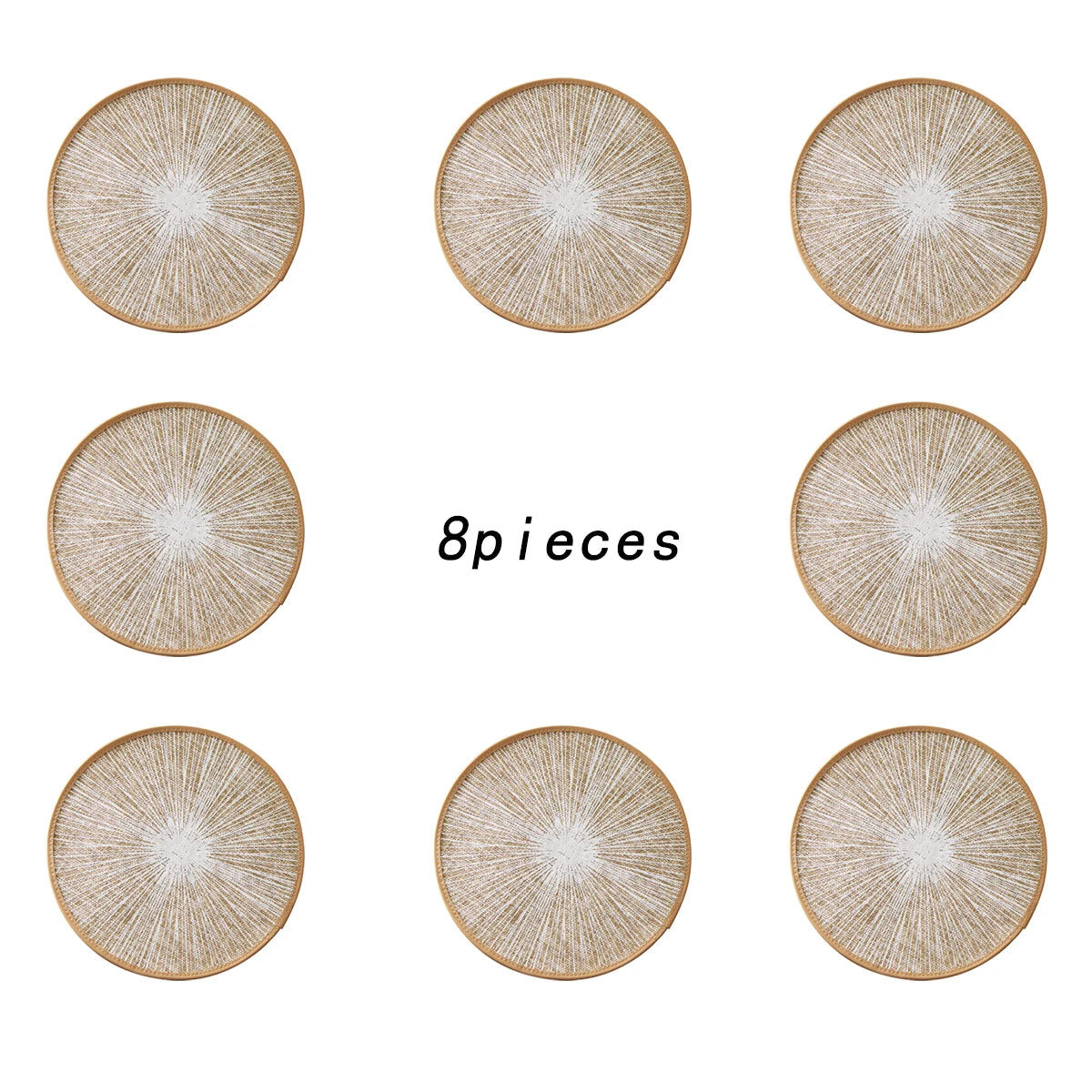 Bohemian Macrame Placemats Round - Burlap Jute Country Style Table Decor, 15 Inch Diameter Set of 2/4/6/8