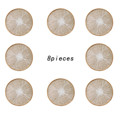 Bohemian Macrame Placemats Round - Burlap Jute Country Style Table Decor, 15 Inch Diameter Set of 2/4/6/8